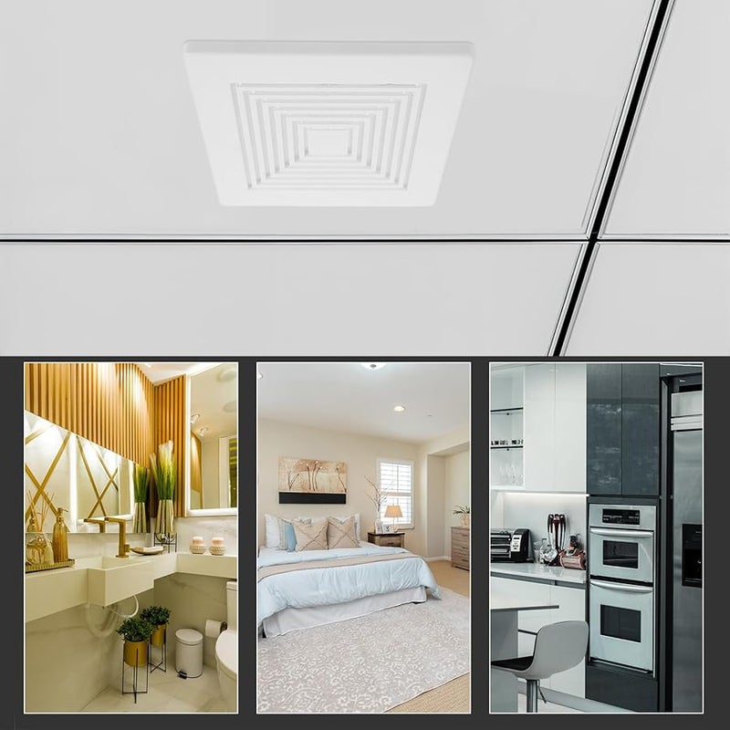 غطاء مروحة التهوية المربعة 12 × 12 بوصة، شبكة عادم الحمام، غطاء السقف المستخرج، بديل عالمي - Image 5