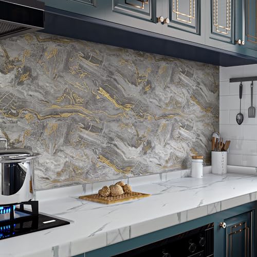 VaryPaper 32x118 Peel and Stick Countertops Waterproof Matte Marble Contact Paper for Countertops Kitchen Vinyl Wrap for Cabinets Removable Self Adhesive Marble Wallpaper for Bedroom Bathroom - Image 3