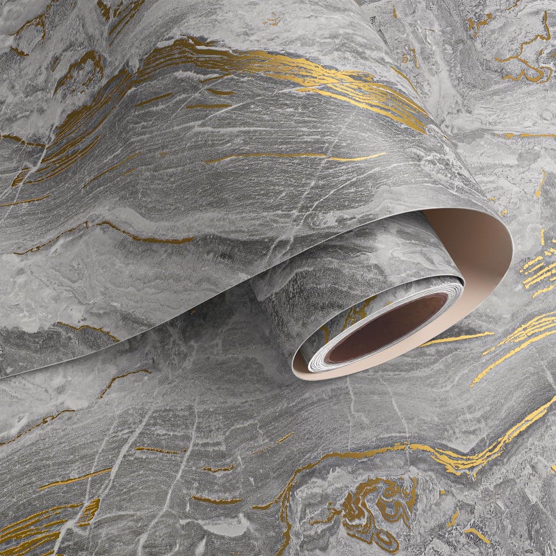 VaryPaper 32x118 Peel and Stick Countertops Waterproof Matte Marble Contact Paper for Countertops Kitchen Vinyl Wrap for Cabinets Removable Self Adhesive Marble Wallpaper for Bedroom Bathroom - Image 2