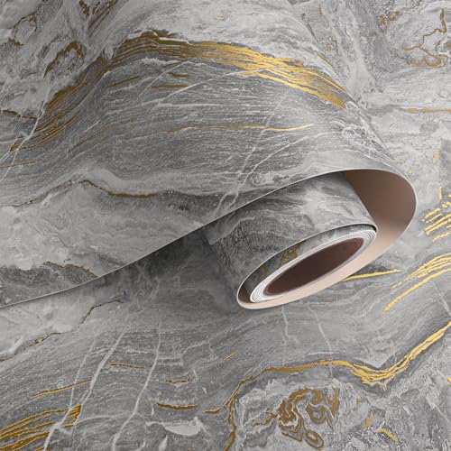 VaryPaper 32x118 Peel and Stick Countertops Waterproof Matte Marble Contact Paper for Countertops Kitchen Vinyl Wrap for Cabinets Removable Self Adhesive Marble Wallpaper for Bedroom Bathroom - Image 1