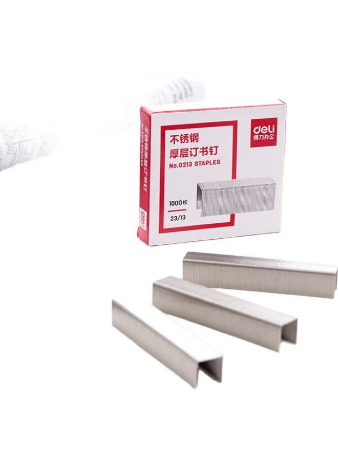 Deli 23/13 Stainless Steel Heavy-Duty Staples, 1000 Pieces, 5 Boxes, Suitable For Important Document Binding, Rust-Resistant, Moisture-Proof, Can Staple Up To 100 Pages, 0213 - Image 3
