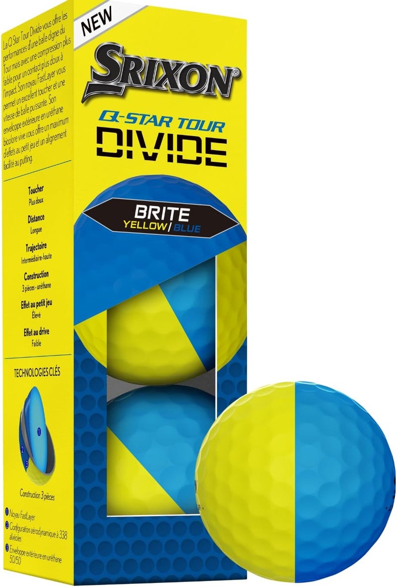 سريكسون كرات جولف سريكسون Q-Star Divide 12 - جودة سياحية - مثالية للعبة القصيرة - نواة FastLayer - ضغط كرة عالي - Image 4