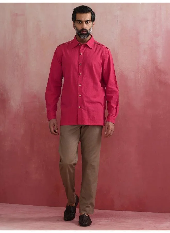 Men's Pink Cotton Shirt