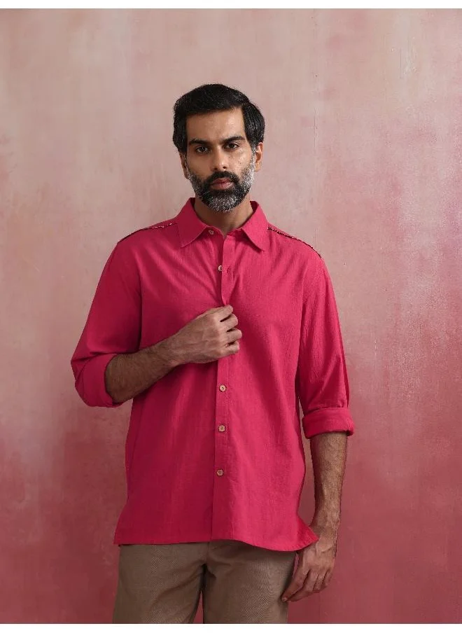 trueBrowns Men's Pink Cotton Shirt