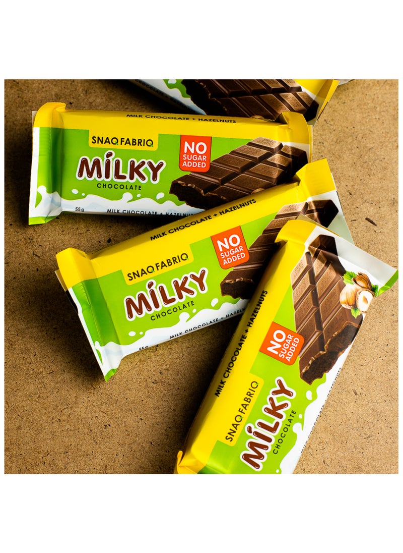 Snaq Fabriq - Milky Chocolate Bar with Milk Chocolate and Hazelnuts 12x55g - Image 1