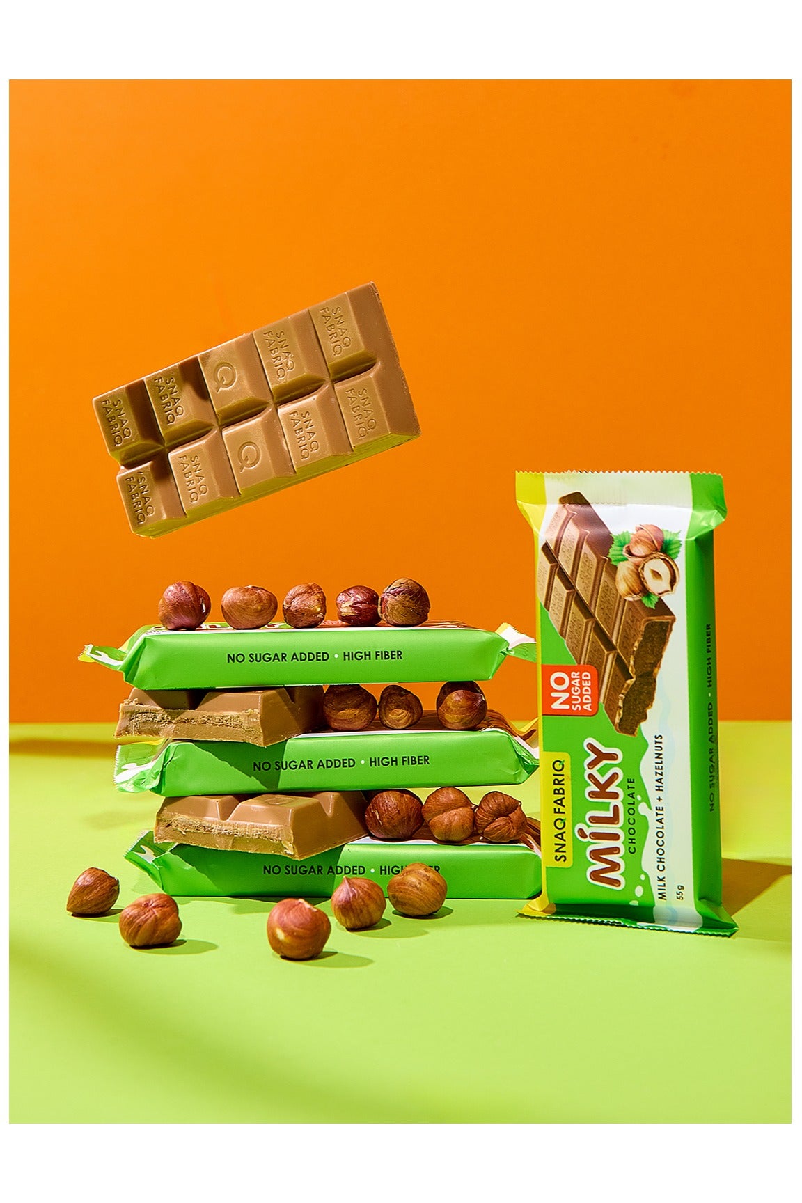 Milky Chocolate Bar With Milk Chocolate And Hazelnuts 12X55G