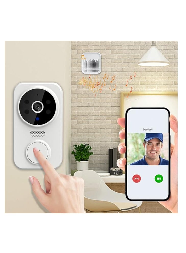 SYOSI Wireless Doorbells for Home, Smart Doorbell Wireless Remote Video Doorbell with Chime, Night Vision, Easy Install for Home, Home Intercom HD Wide Angle View Security Doorbell Lightning Deals  - Image 1