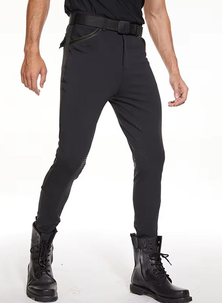 general Men Horse Riding Pants Knee Grip Equestrain Breeches Clothes Silicone Leggings Horseback Riding Tights - Image 1