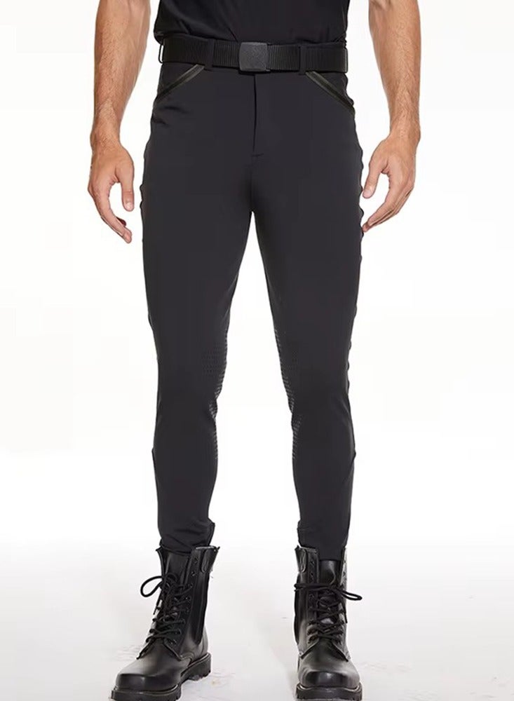 general Men Horse Riding Pants Knee Grip Equestrain Breeches Clothes Silicone Leggings Horseback Riding Tights - Image 5