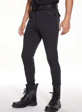 Men Horse Riding Pants Knee Grip Equestrain Breeches Clothes Silicone Leggings Horseback Riding Tights - view 2