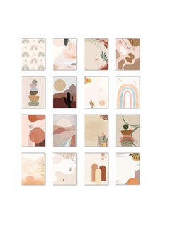 EKDALI EKDALI Multi Coloured Small Notecards 6 x 4 Inches 350 GSM center fold Set of 16 I Greeting Cards for Birthday Thank You Card with envelope BOHO Design 