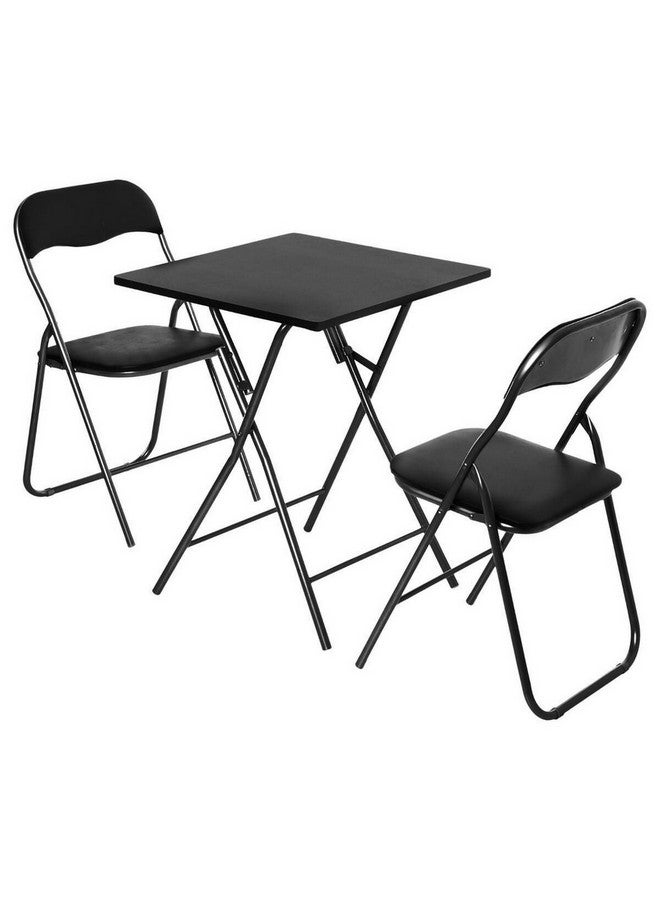 Five Simply Smart 2-Seater MDF and Metal Folding Table Black 76 x 60 x 60 cm 114264A - Image 4