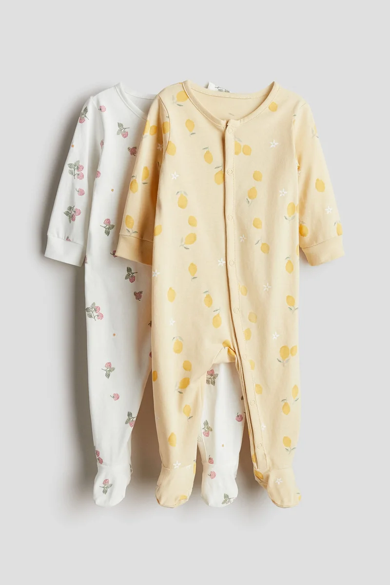H&M 2-pack cotton sleepsuits