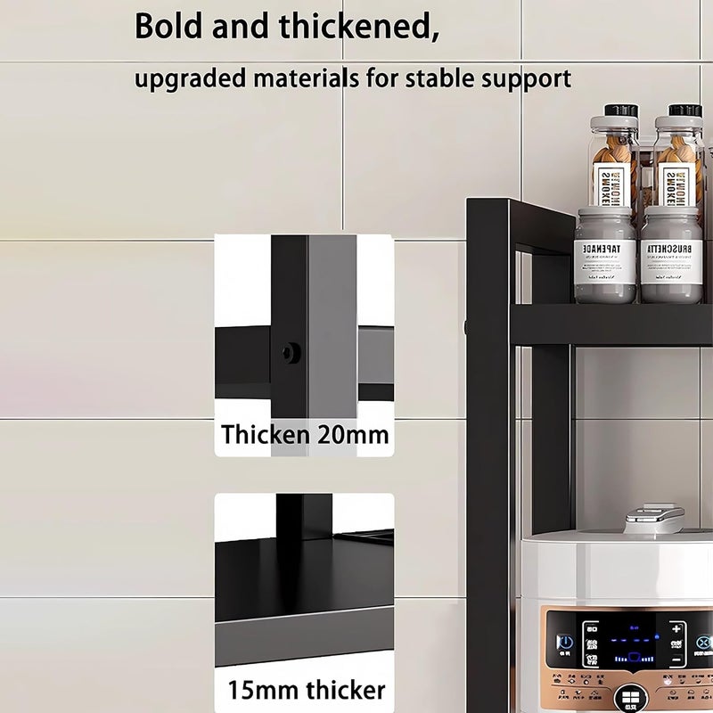 WAMIT Storage Rack with Sunken Mesh Basket, Large Capacity Shelving Unit, Freestanding Metal Rack, Easily Assemble Storage Rack for Garage Kitchen, Basement, Pantry (4-Tier Black) - Image 4