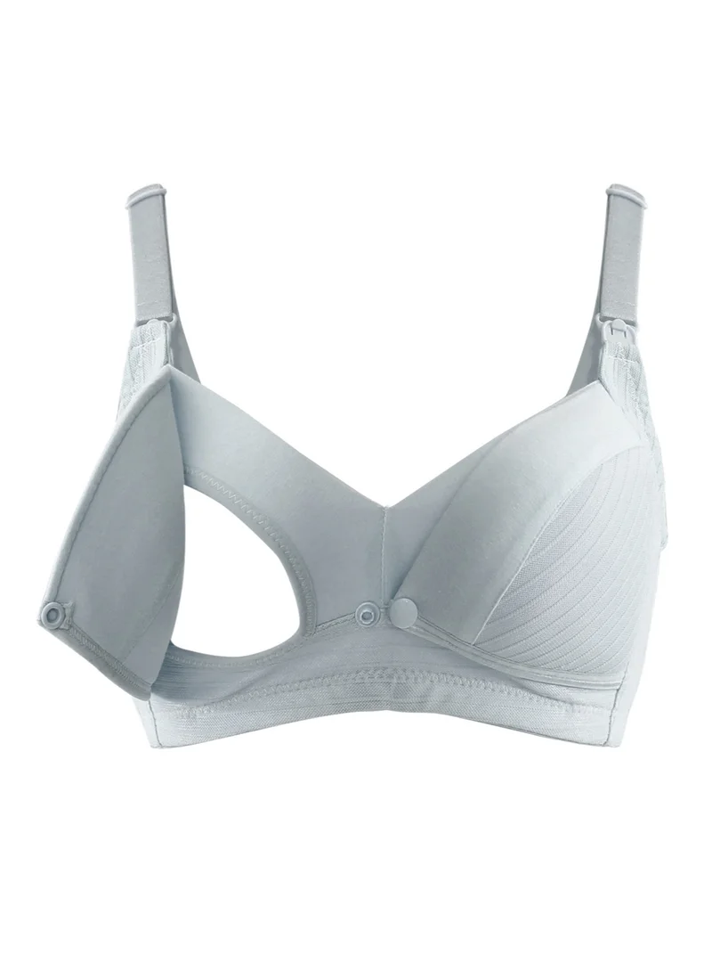 Okus Comfy Cotton Maternity And Nursing Bra Light Grey Medium