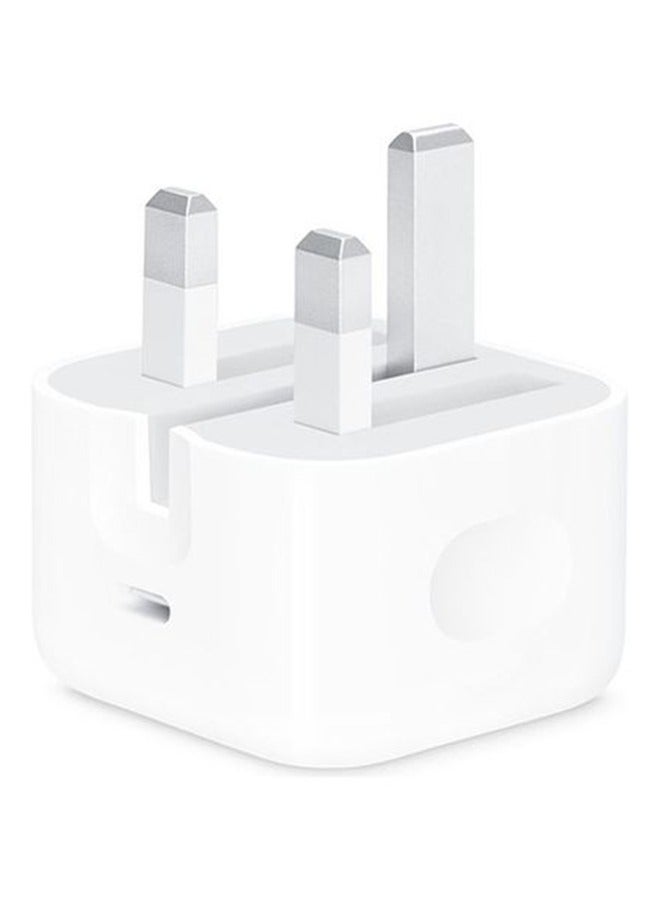 شاحن آيفون 13/14 برو ماكس بمنفذ USB-C 25 وات أبيض مع كابل أبيض أبيض - Image 3