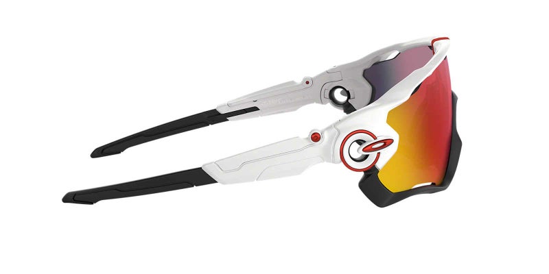 Oakley Men's OO9290 Jawbreaker Rectangular Sunglasses, Polished White on Black/Prizm Road, 31 mm - Image 3