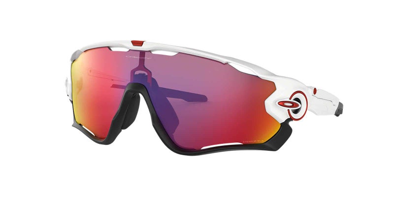 Oakley Men's OO9290 Jawbreaker Rectangular Sunglasses, Polished White on Black/Prizm Road, 31 mm - Image 4