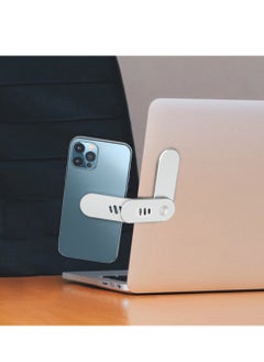 Furtey Magnetic adjustable laptop stand, laptop phone holder, laptop side mount clip, computer monitor expansion bracket, slim portable foldable smartphone stand. Improve office efficiency.  - Image 1