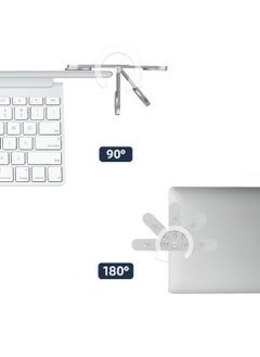 Furtey Magnetic adjustable laptop stand, laptop phone holder, laptop side mount clip, computer monitor expansion bracket, slim portable foldable smartphone stand. Improve office efficiency.  - Image 3