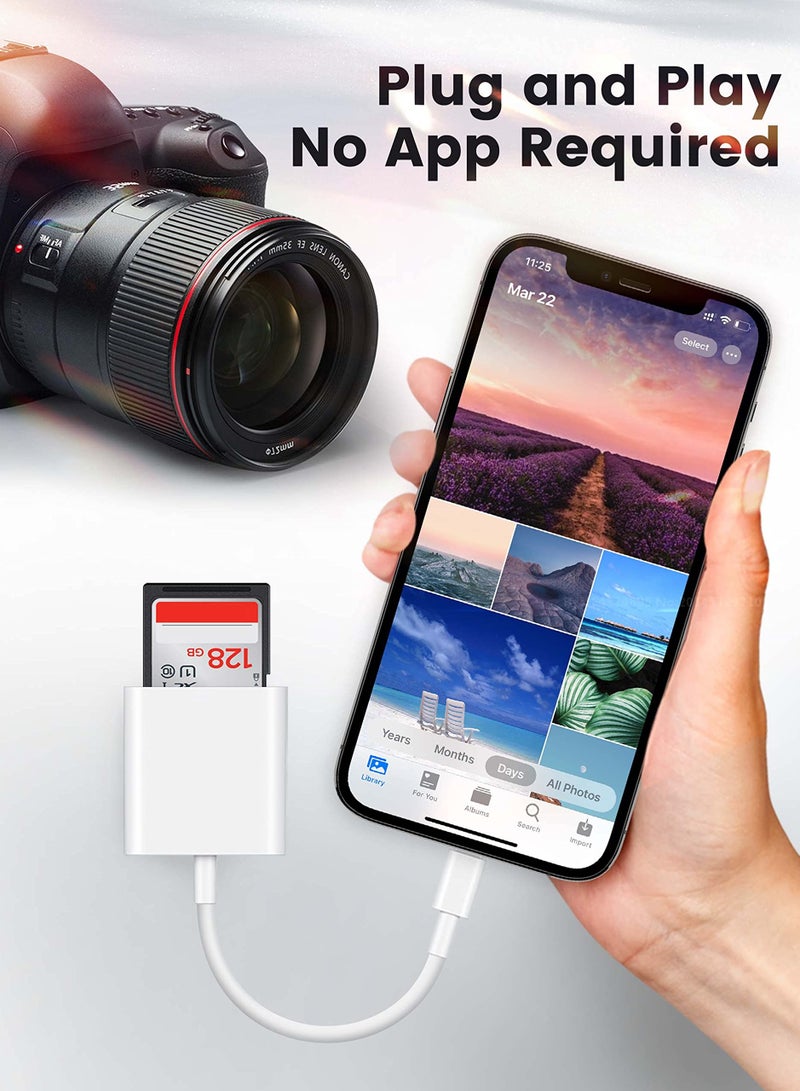 SYOSI SD Card Reader for iPhone/iPad, Micro SD Card Reader with Dual Slots Compatible with iPhone - Image 5