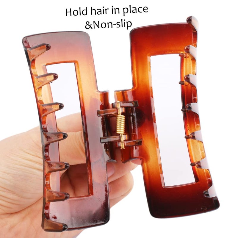 Canitor 4.1 Inche Large Hair Claw/Clips for Thick Hair, Acrylic, Banana Claw, Non-slip, Rectangular Jaw Big Gifts for Women, Girls - 4 PCS - Image 5