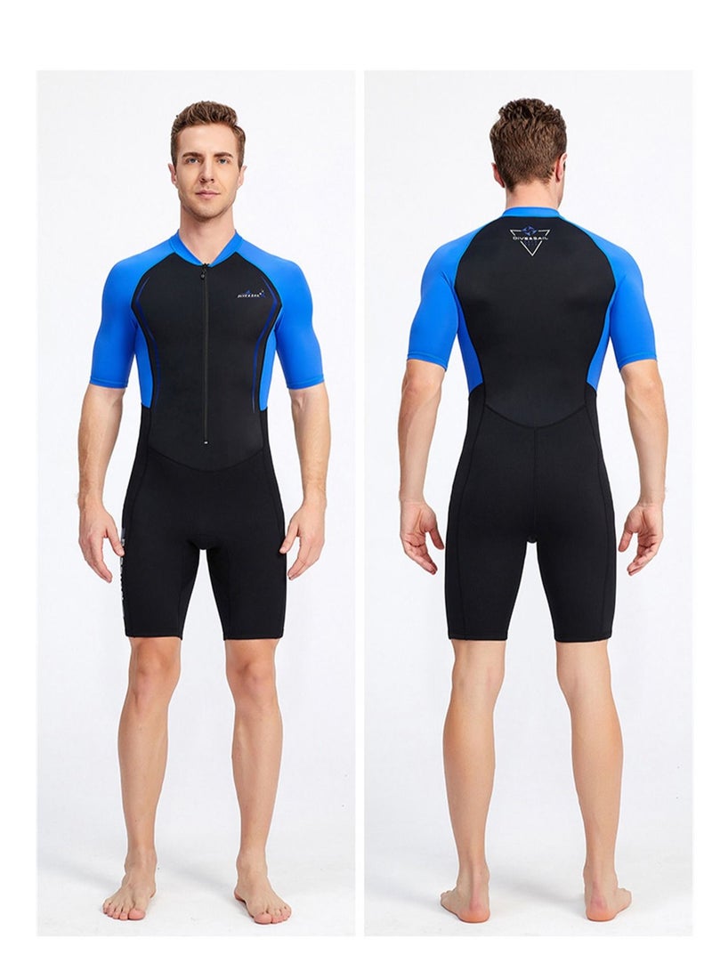 DIVE & SAIL Thin Men's Fast Drying Swimming Diving Suits With Anti Jellyfish Surfing Effect Blue - Image 2