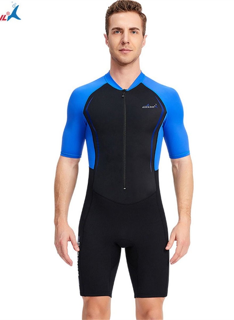 DIVE & SAIL Thin Men's Fast Drying Swimming Diving Suits With Anti Jellyfish Surfing Effect Blue - Image 1