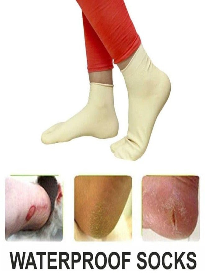 ZUDELLA waterproof Rubber Socks-Anti Crack Gel Heel Ankle Length And Foot Protector Moisturizing Socks for Foot Care,Pain Relief for Men And Women-(1 PAIR)- (Large SIZE) - Image 5