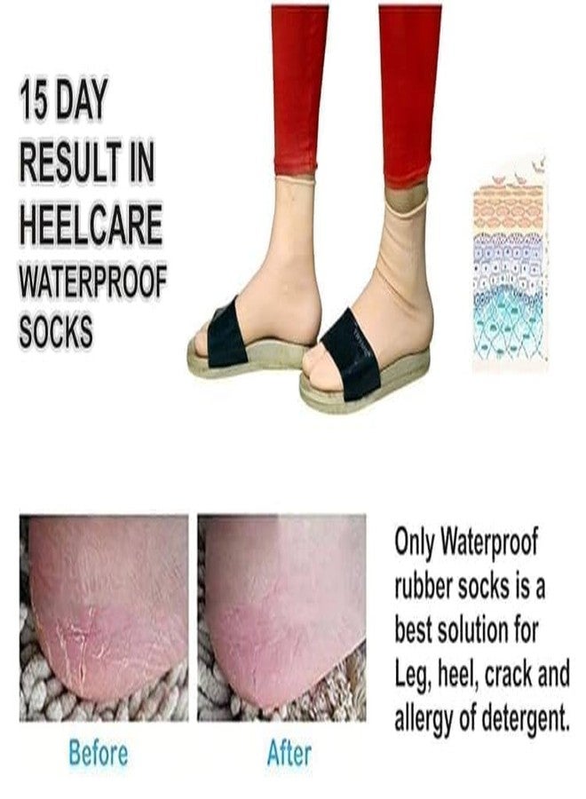 ZUDELLA waterproof Rubber Socks-Anti Crack Gel Heel Ankle Length And Foot Protector Moisturizing Socks for Foot Care,Pain Relief for Men And Women-(1 PAIR)- (Large SIZE) - Image 4