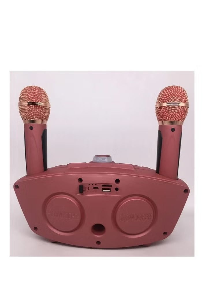 SDRD SD306 Dual Wireless Bluetooth Karaoke Microphone & Speaker Set (ROSE GOLD)(Includes 2 Mics) - Image 2