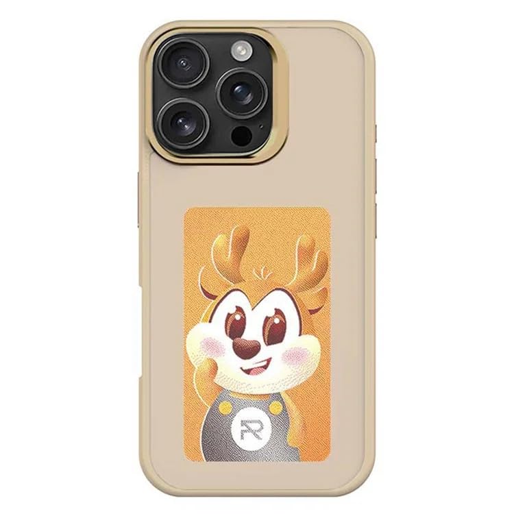Tech Trendz Smart E-Ink Display Pattern NFC Case Customize Image Screen Display Photo in Mobile Phone Cover Compatible with iPhone 16 Pro - Golden - Image 1