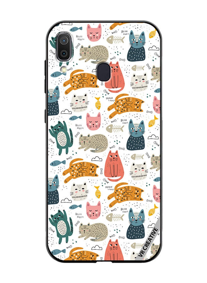 VR CREATIVE Protective Case Cover For Samsung Galaxy A30 Chilling Cat Pattern Design Multicolour - Image 1
