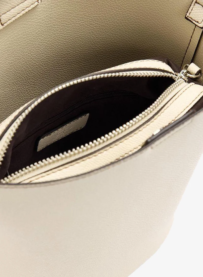 Parfois White Crossbody Bag With Texture And Removable Pouch for Women | Best Price UAE