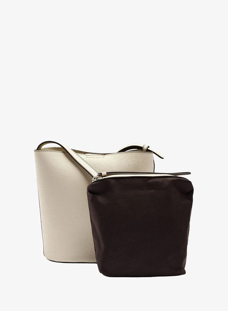Parfois White Crossbody Bag With Texture And Removable Pouch for Women | Best Price UAE
