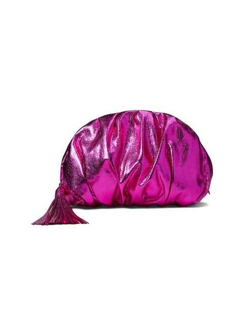 Ruched Clutch, Bouganville