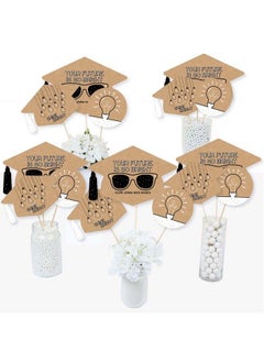 Big Dot of Happiness Bright Future Graduation Party Centerpiece Sticks Table Toppers Set Of 15  - Image 3