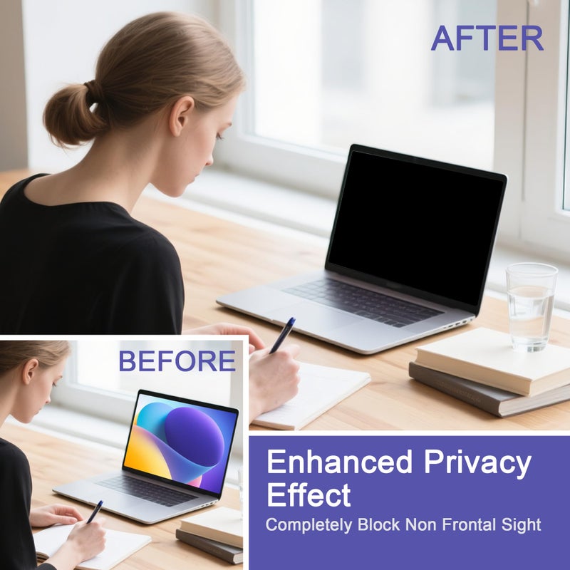 Halloive 360Â° Privacy Screen Protector for Macbook Air 13.6/13 Inch (2022-2025, M2, M3ï¼ŒM4), Privacy Screen Filter for Macbook Air 13.6 Inch, Anti-Spy/Anti Fingerprint/Anti Blue Light/Anti Glare - Image 3