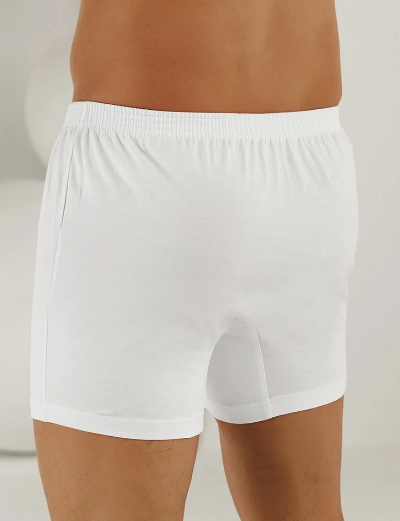 Şahinler Combed Cotton Buttoned Boxer White ME010