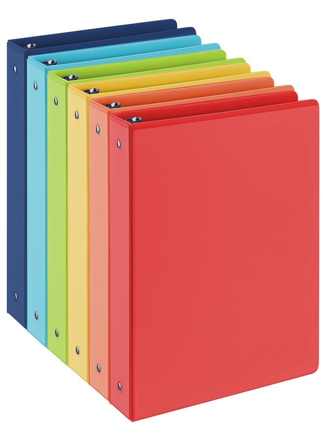 SUIN Premium 3 Ring Binder with 2 Interior Pockets, Heavy Duty Binders Holds US Letter Size 8.5'' x 11'' Paper - Versatile Binders for Office, Home, and School Use, 6 Pack (White) (1.5-inch Bright Colors) - Image 1