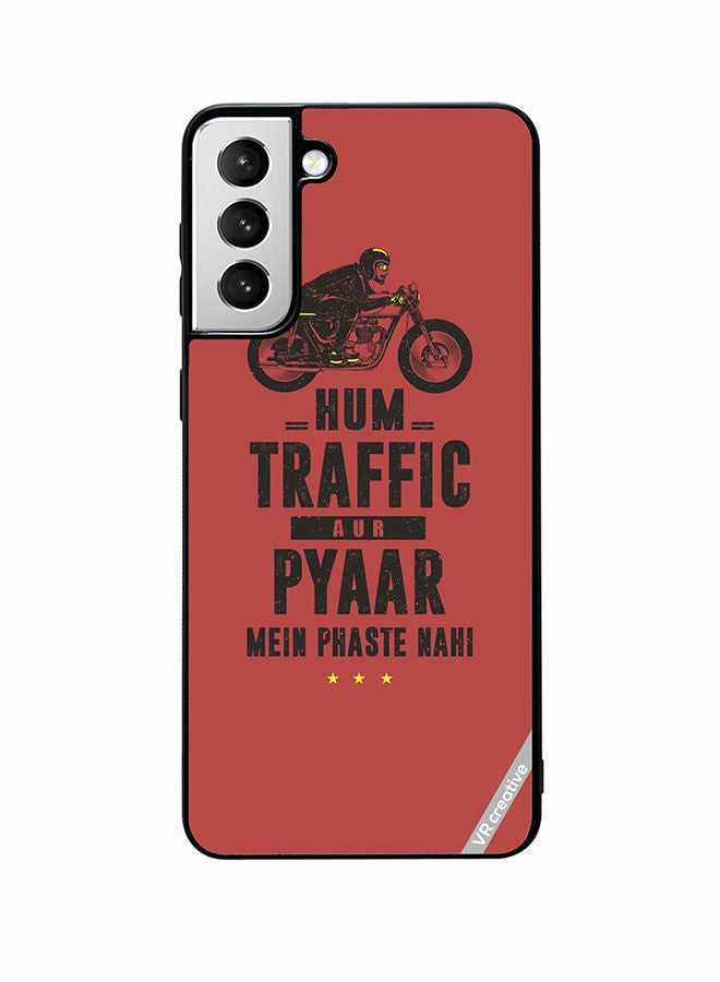 VR CREATIVE Protective Case Cover For Samsung Galaxy S22 5G Traffic Aur Pyaar Design Multicolour - Image 1