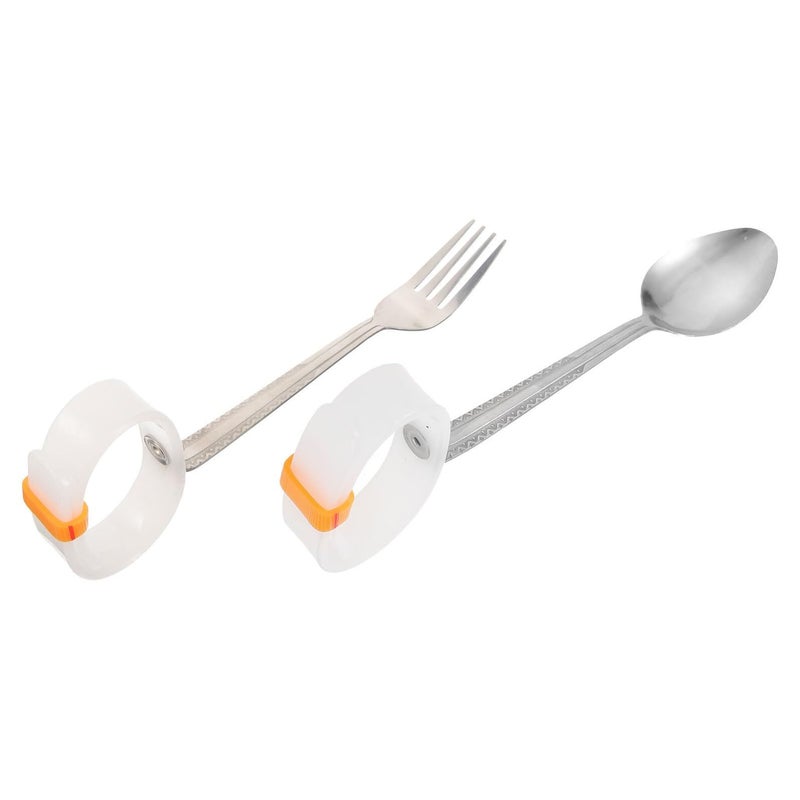 Adaptive Eating Utensils 2Pcs Set Non Slip Plastic Handles Disabled Elderly Cutlery Spoon Fork Hand Tremors Spinal Injury Rehabilitation - Image 2