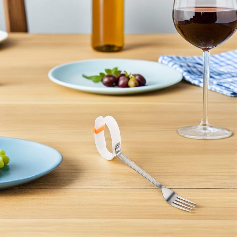 Adaptive Eating Utensils 2Pcs Set Non Slip Plastic Handles Disabled Elderly Cutlery Spoon Fork Hand Tremors Spinal Injury Rehabilitation - Image 5