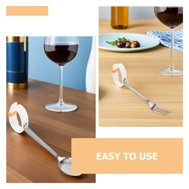 Adaptive Eating Utensils 2Pcs Set Non Slip Plastic Handles Disabled Elderly Cutlery Spoon Fork Hand Tremors Spinal Injury Rehabilitation - Image 4
