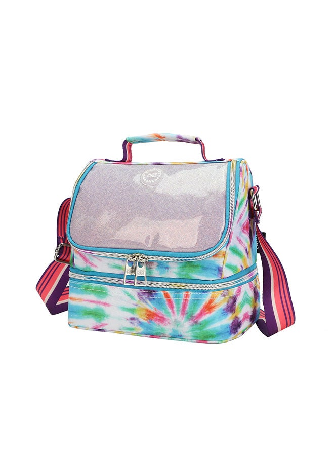 CUBS حقيبة غداء مزدوجة الطبقات مقاومة للماء بتصميم قوس قزح مع حزام كتف قابل للإزالة لحمل وجباتك المفضلة إلى المدرسة أو العمل أو أثناء السفر - Image 2