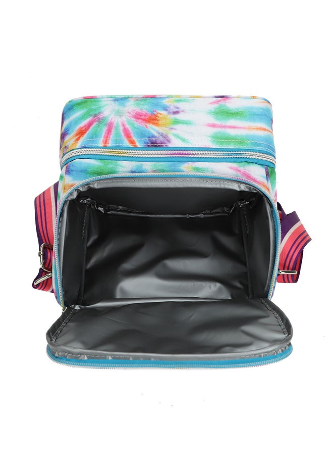 CUBS حقيبة غداء مزدوجة الطبقات مقاومة للماء بتصميم قوس قزح مع حزام كتف قابل للإزالة لحمل وجباتك المفضلة إلى المدرسة أو العمل أو أثناء السفر - Image 4