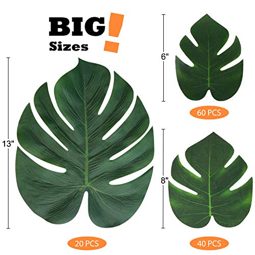 Moon Boat 120PCS Tropical Palm Leaves Plant Imitation Leaf-Hawaiian/Luau/Jungle Party Table Decorations - Image 2