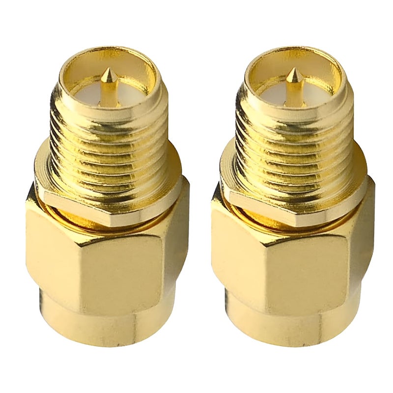 NETBOON SMA Male to RP-SMA Female RF Connector Adapter | Premium RF Connector for Antennas, GPS and RF Devices - Pack of 2 - Image 1