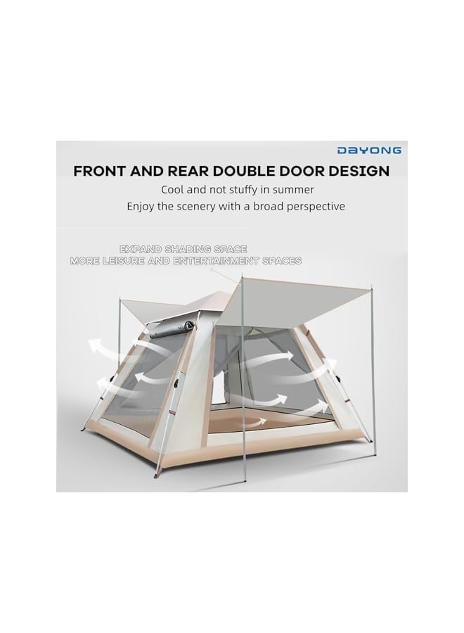 DAYONG خيمة تخييم، خيمة خارجية قابلة للفتح التلقائي، خيمة محمولة مقاومة للماء مع حقيبة حمل، خيمة خفيفة فورية للتخييم، المشي، الصحراء، الشاطئ. - Image 5
