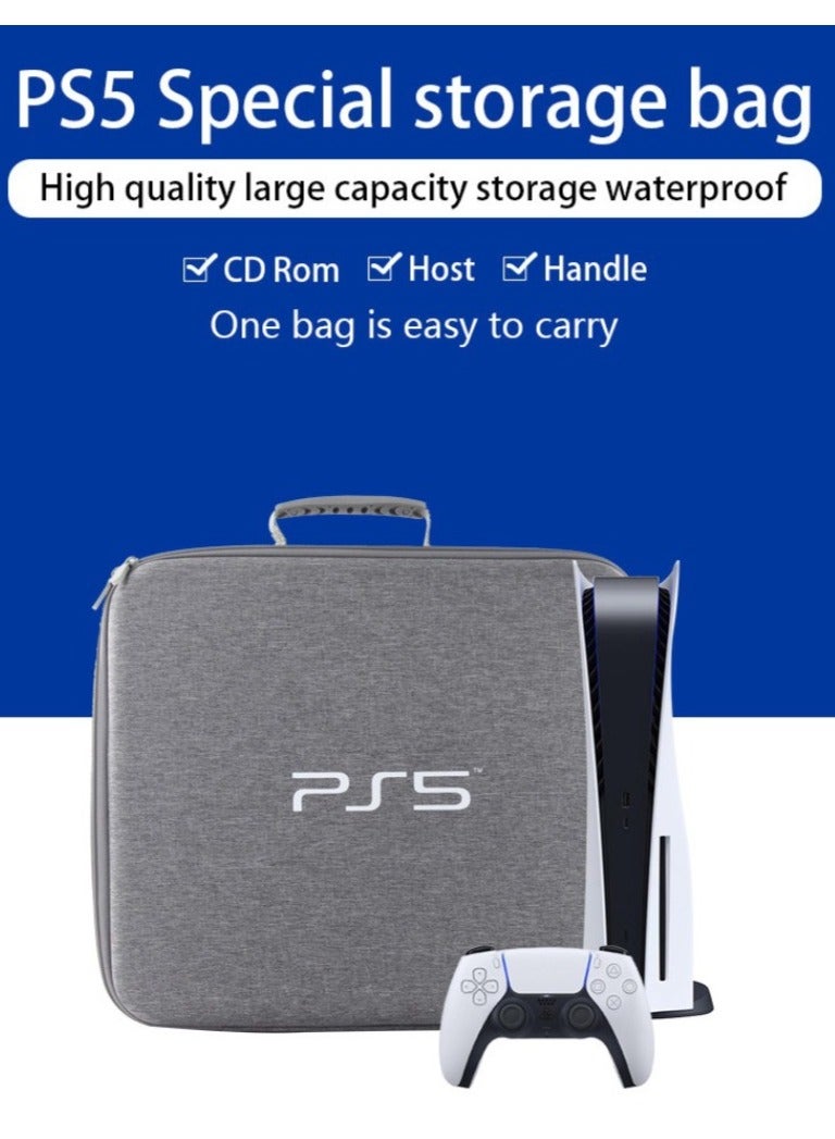 BEILINGDUN Protective Travel Bag for PS5 Console Controller (Grey) - Image 1